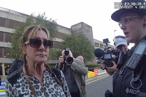 Flanked by police and surrounded by cameras, the moment fraudster Pamela Gwinnett was arrested