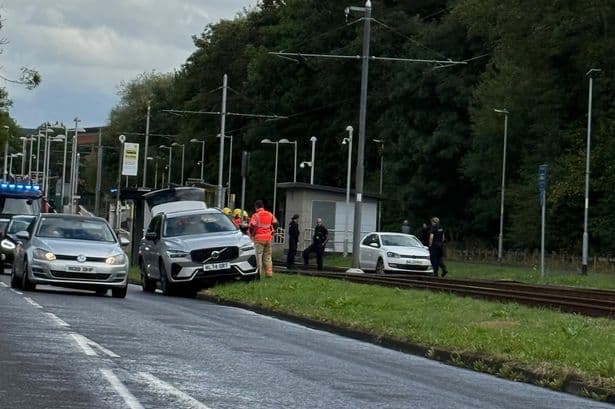 Disruption on Metrolink line after car left on tracks between Wythenshawe and Manchester Airport