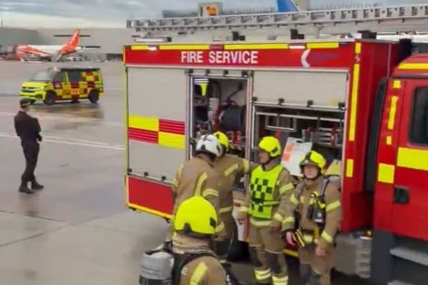 Fire engines race to meet easyJet flight in Manchester as passengers taken off flight
