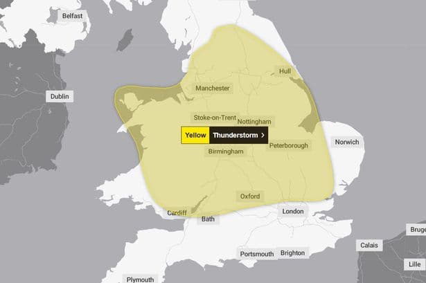 Met Office issues thunderstorm update with 'flooding and frequent lightning' risk