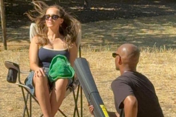 Couple spotted using Aldi leaf blower to keep cool during scorching hot UK heatwave