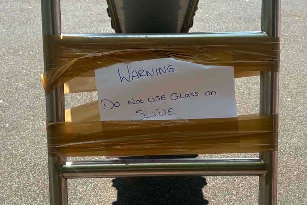 Mum's outrage after 'shards of glass glued to slide' in Cardiff play park injure son