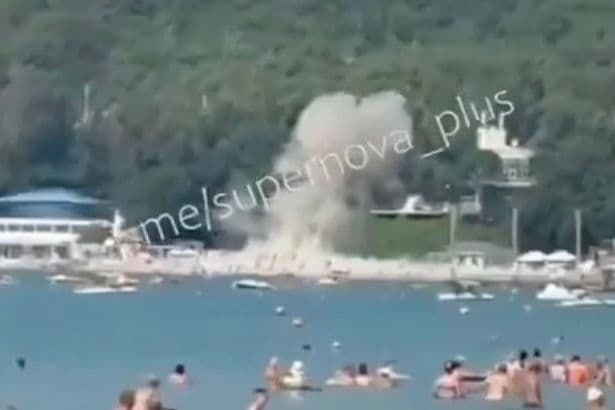 Seven killed as drone hits packed Russian beach and tourists run for their lives