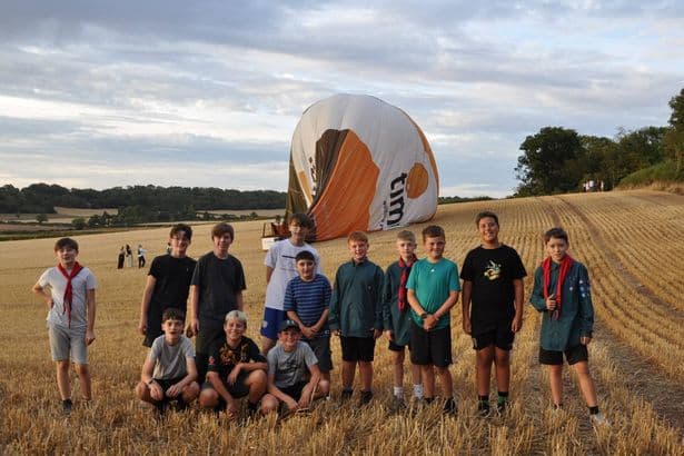 Welsh Scouts help land hot air balloon at Bristol International Balloon Fiesta