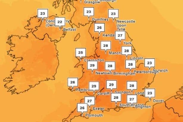 Weather maps pinpoint hottest day as Wales sees yet another heatwave