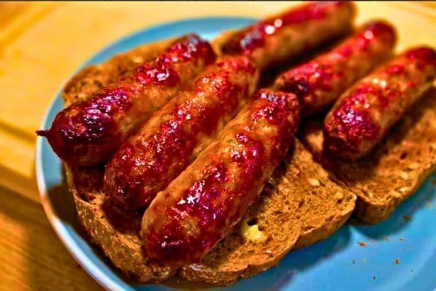 Sausages will be tastier if you stop frying them and use a simpler kitchen cupboard ingredient