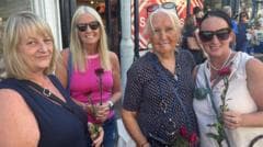 Thousands of Bonnie Tyler fans line the streets as coffin taken to Swansea home