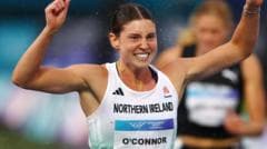 Kate O’Connor leads the chase for the heptathlon gold medal