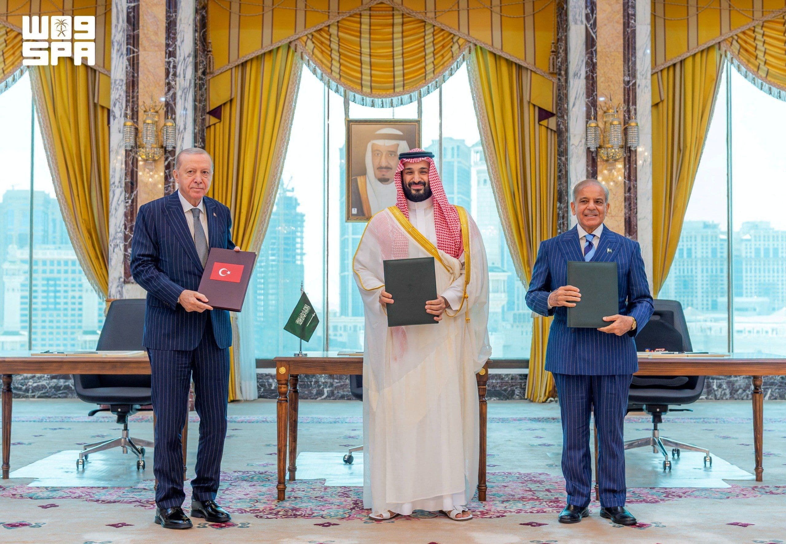 Which country is the new Mecca defense pact targeting?