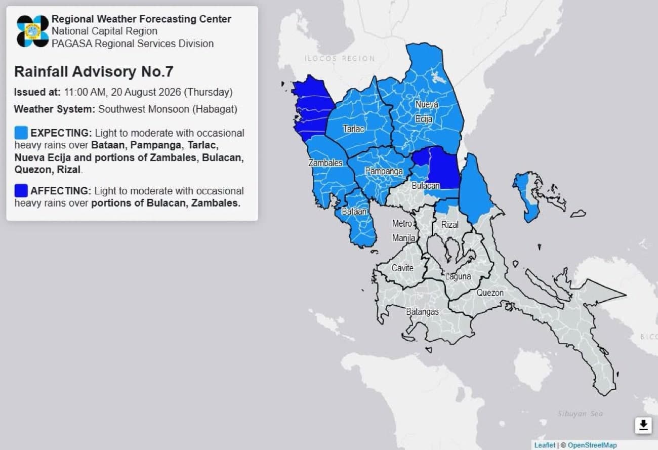 Monsoon rain to affect some areas in Luzon Thursday afternoon – Pagasa