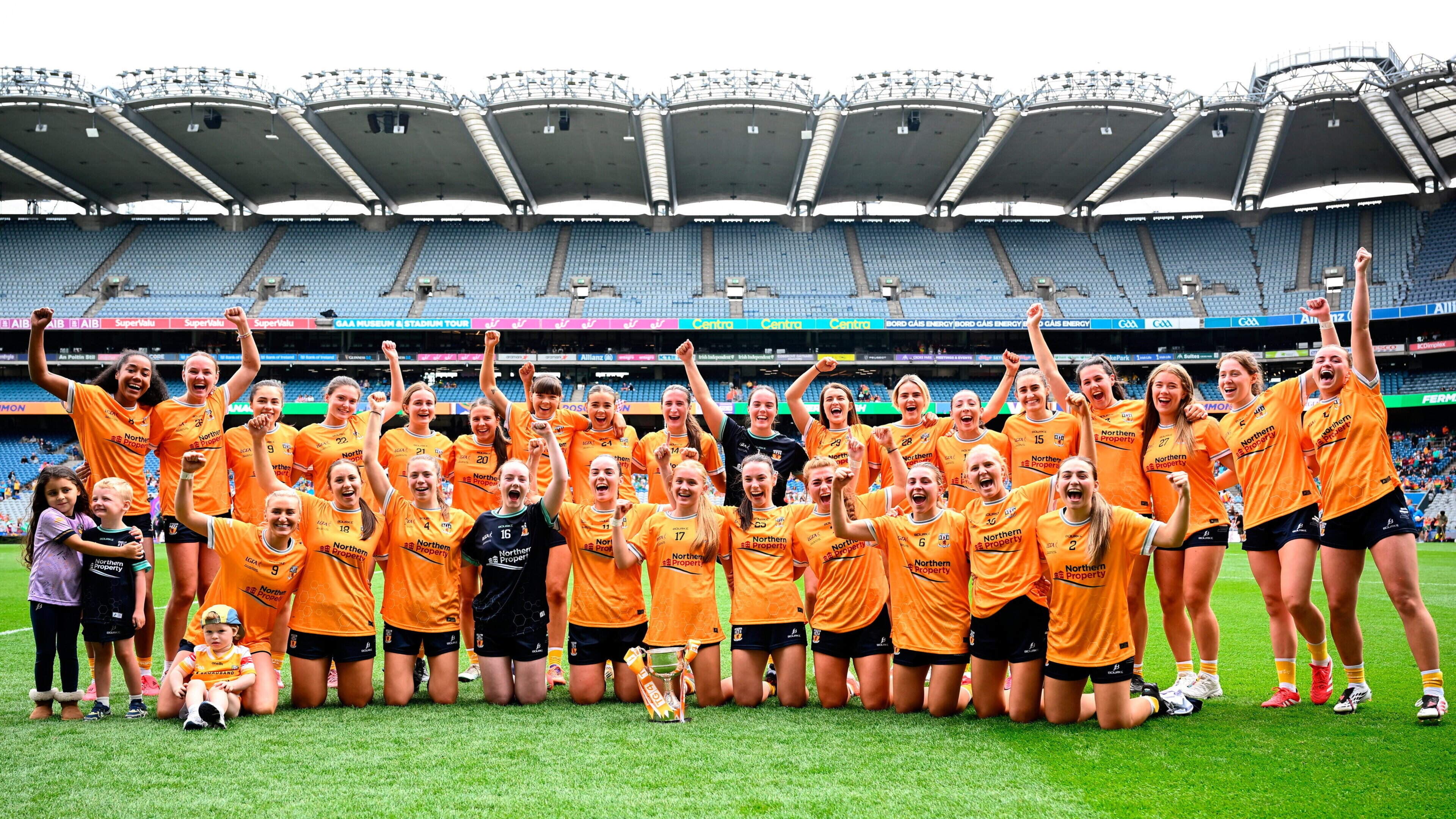 Grandstand finish sees Antrim break Carlow hearts with last-gasp Maria O’Neill point to win LGFA All-Ireland JFC crown