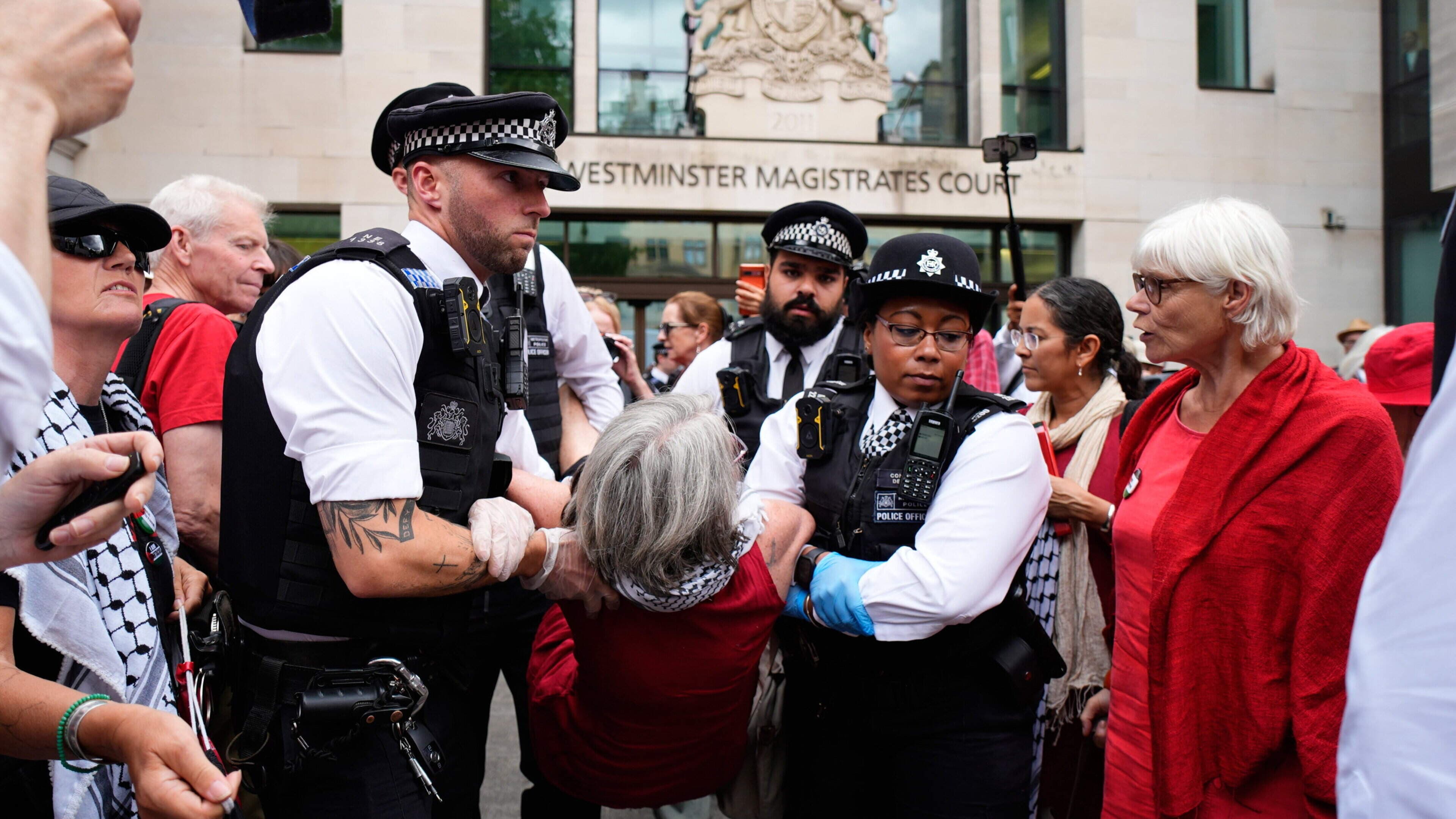 Palestine Action terror ban challenge to go to UK Supreme Court as 77 arrested