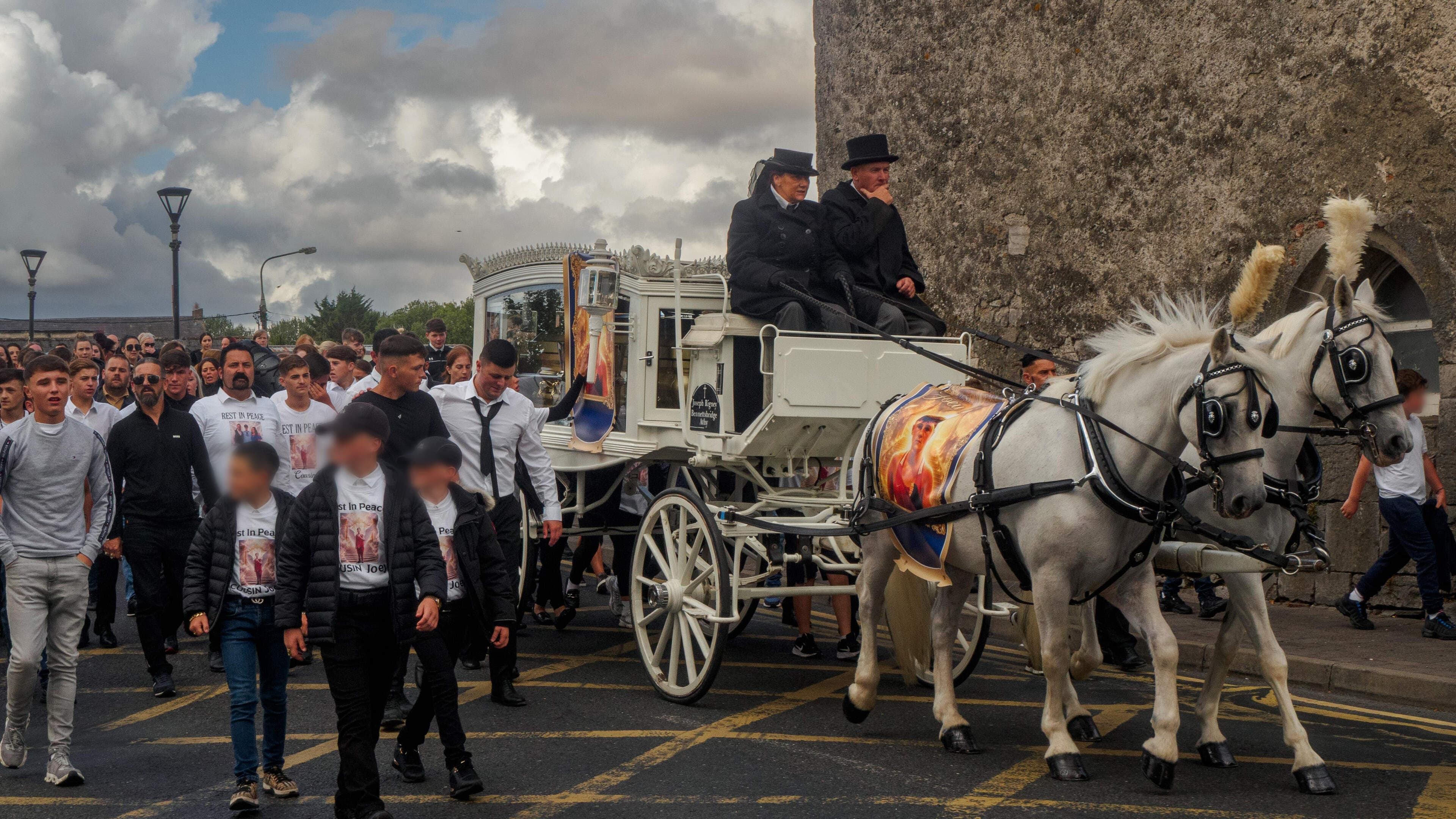 Public order unit maintains heavy presence as first of five boys killed in M9 crash laid to rest