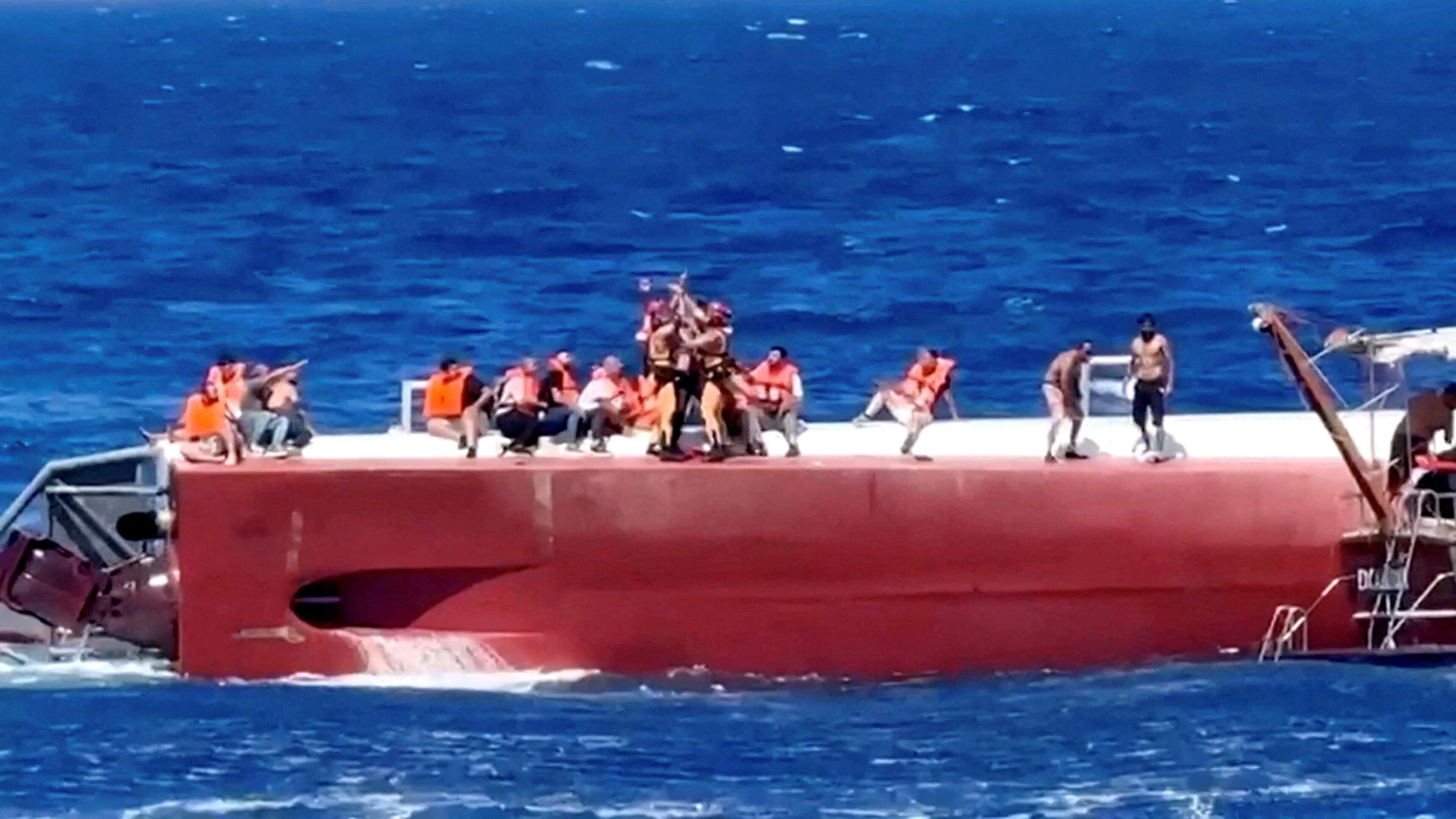 At least eight people dead and 17 missing after ferry sinks off coast of Cyprus