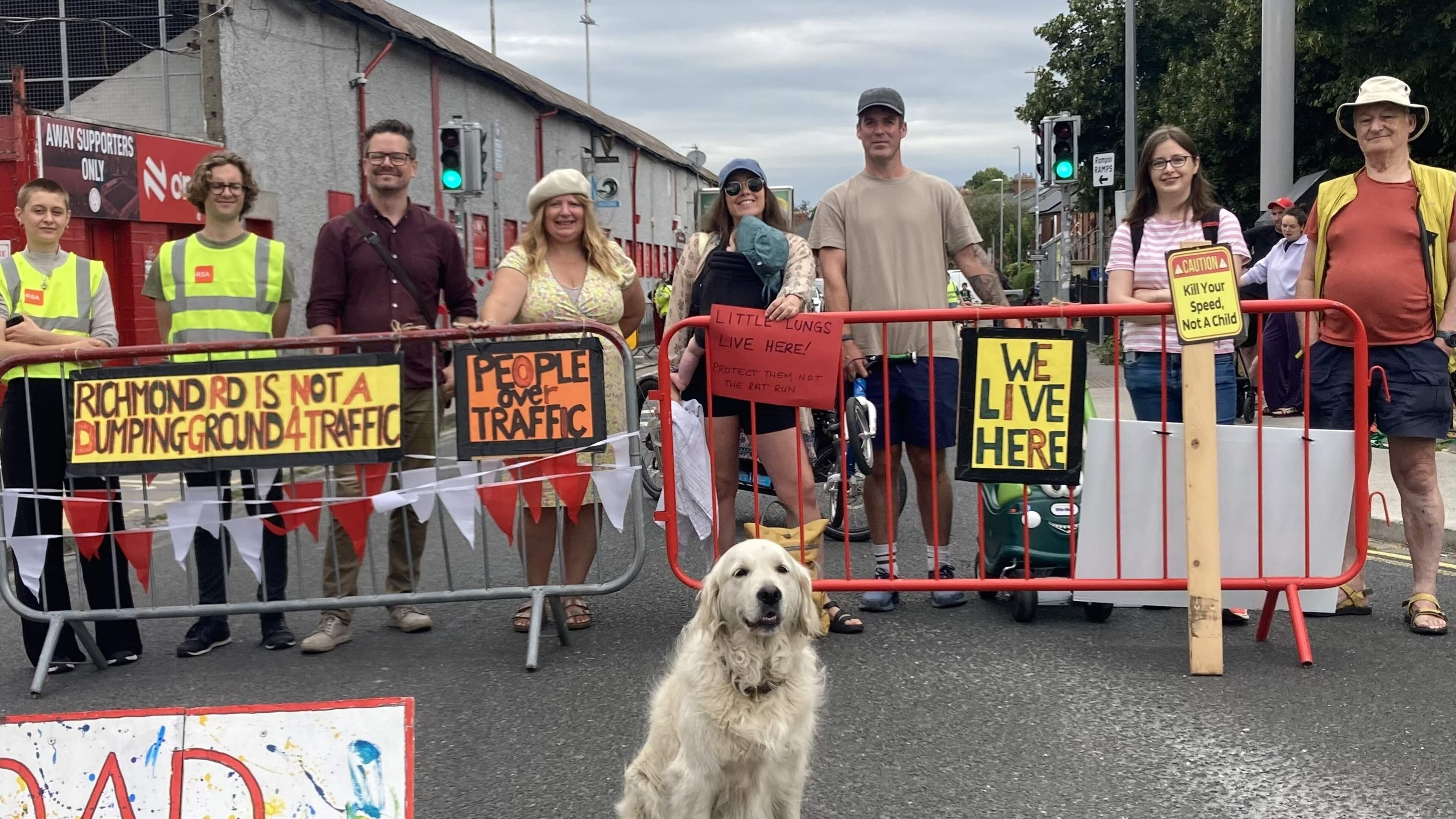 Residents block ‘dangerous’ Dublin street during morning rush hour to demand traffic safety measures