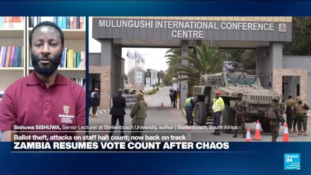 Zambia resumes vote count after pause over violence