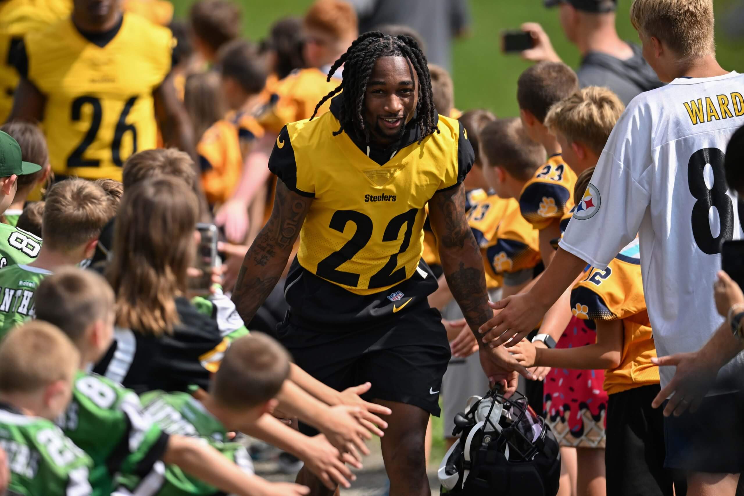Steelers' Pat Freiermuth saves the day during fan brawl at training camp - steelerswire.usatoday.com