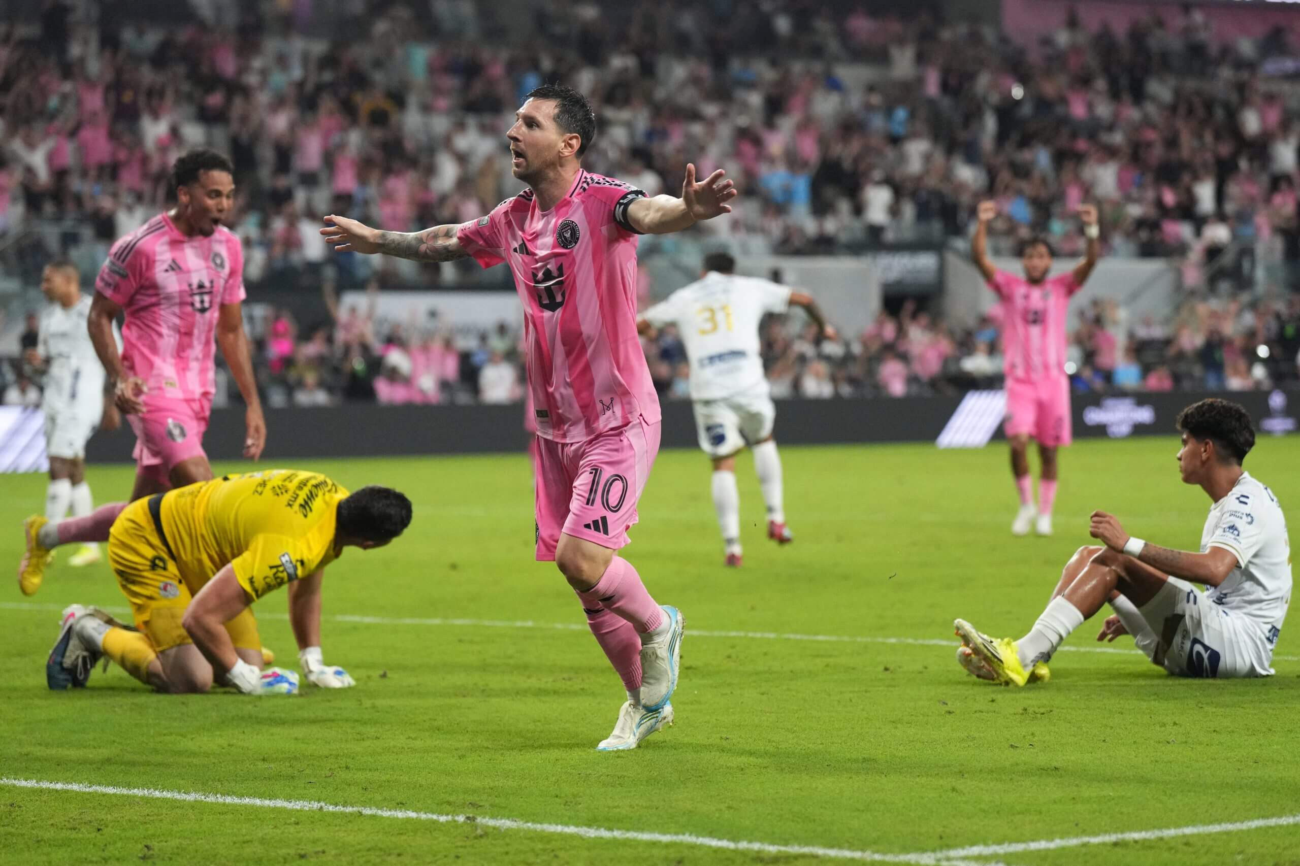 Messi scores his first goals since the World Cup in Inter Miami's Leagues Cup win