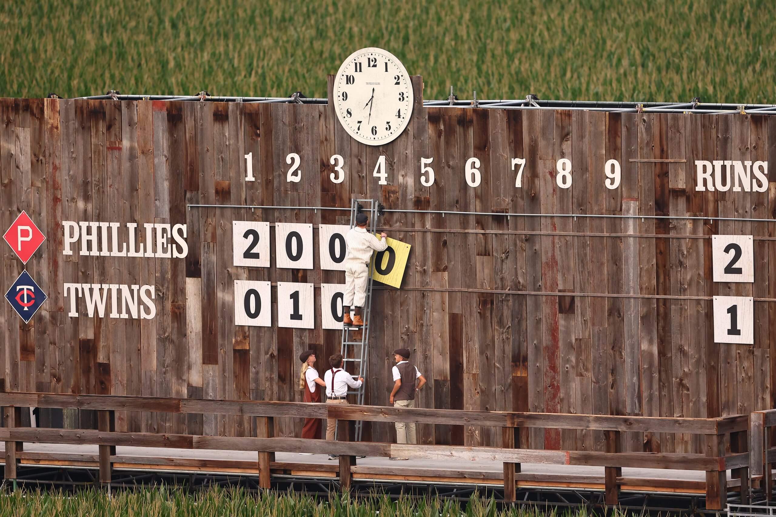 At the Field of Dreams game, the nostalgic and modern mix on a magical night for baseball fans