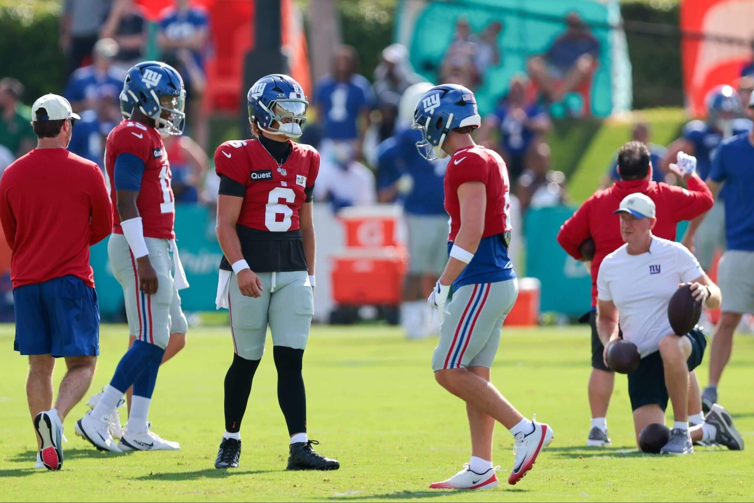 Jaxson Dart, Giants beat the heat and the Dolphins in dominant joint practice