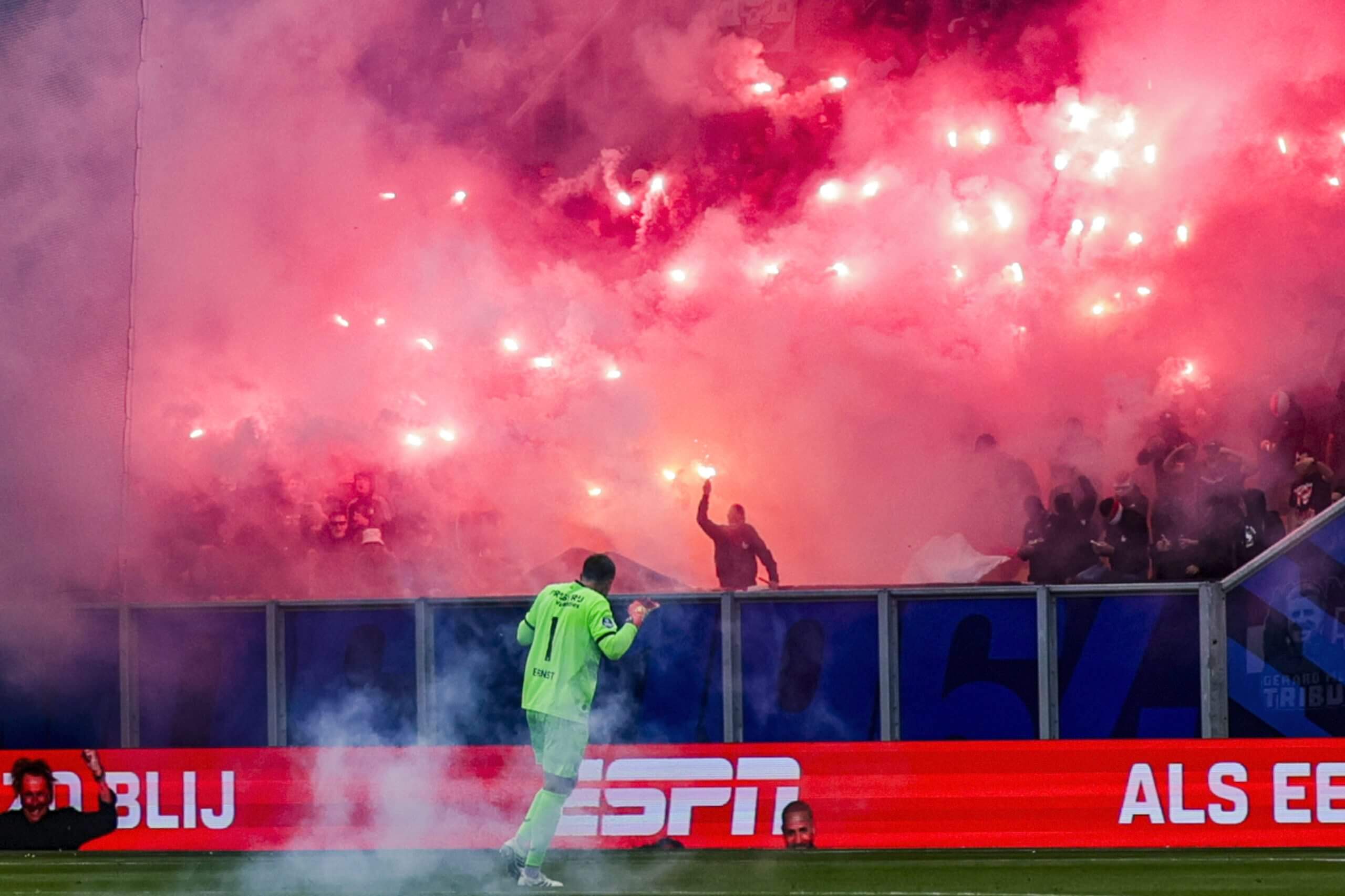 Soccer fans left with 'burns, hearing damage and eye injuries’ after fireworks thrown by rivals