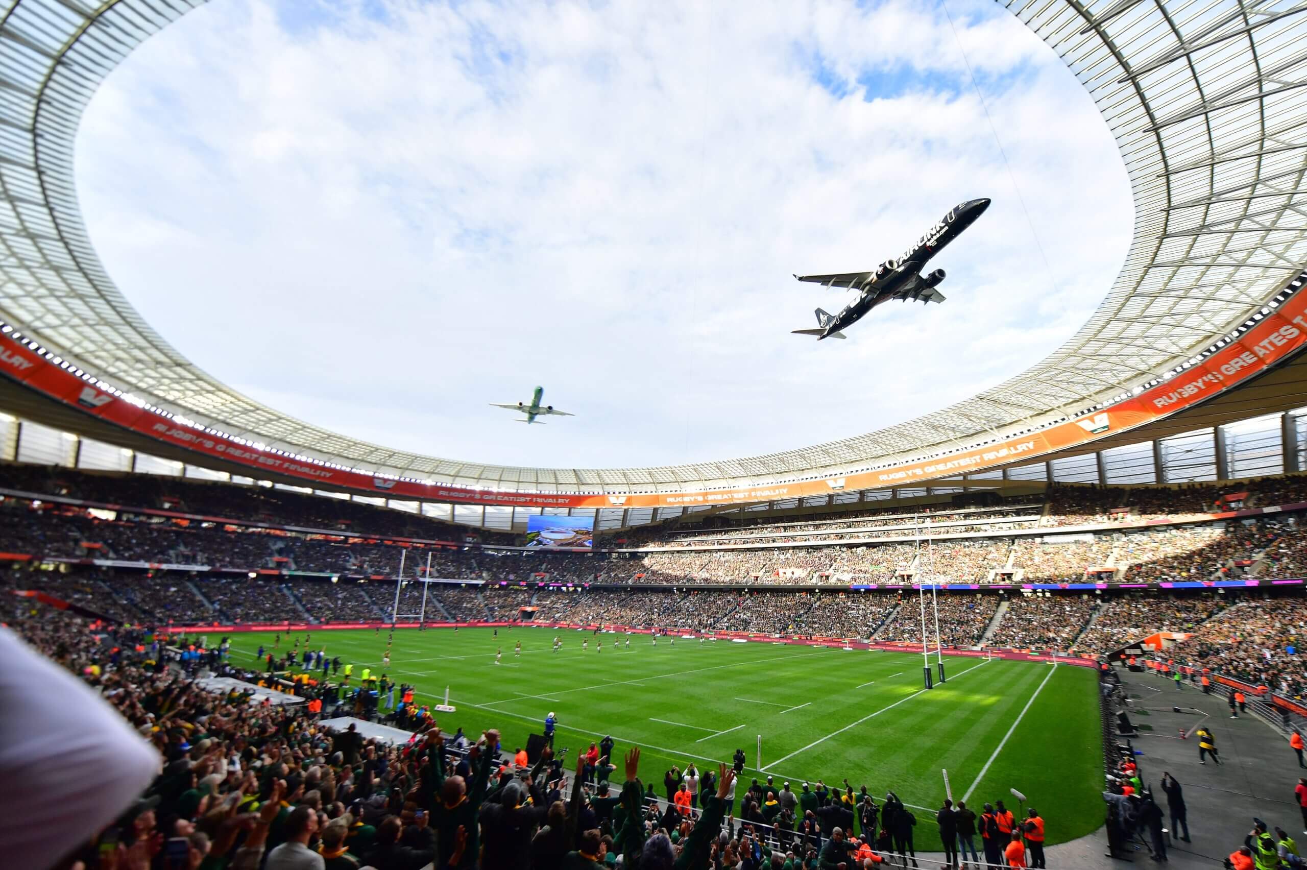 Airline defends flyover for South Africa-New Zealand rugby game after low-flying planes cause alarm