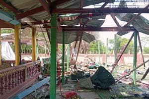 Myanmar military strike kills 14 people at a Buddhist monastery, opposition group says