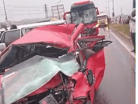 One seriously injured as four vehicles crash on Ofankor–Pokuase stretch days after fatal accident