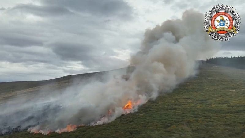 Roads blocked as crews battle fires in central Las Vegas Valley