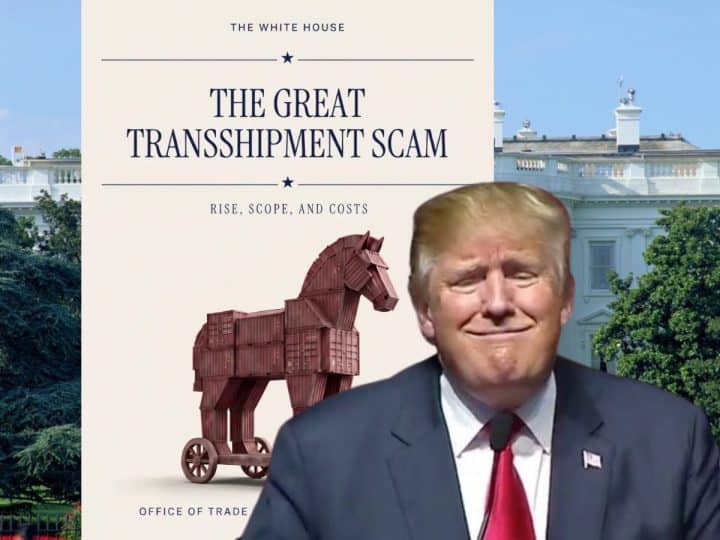 US now says allies including the EU, Israel, and India are involved in a transshipment scam with China
